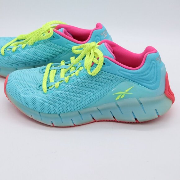 Reebok ZIG KINETICA Womens Size 3 Neon Blue/Pink FW7153 Lace Up Casual Shoes - Picture 5 of 11